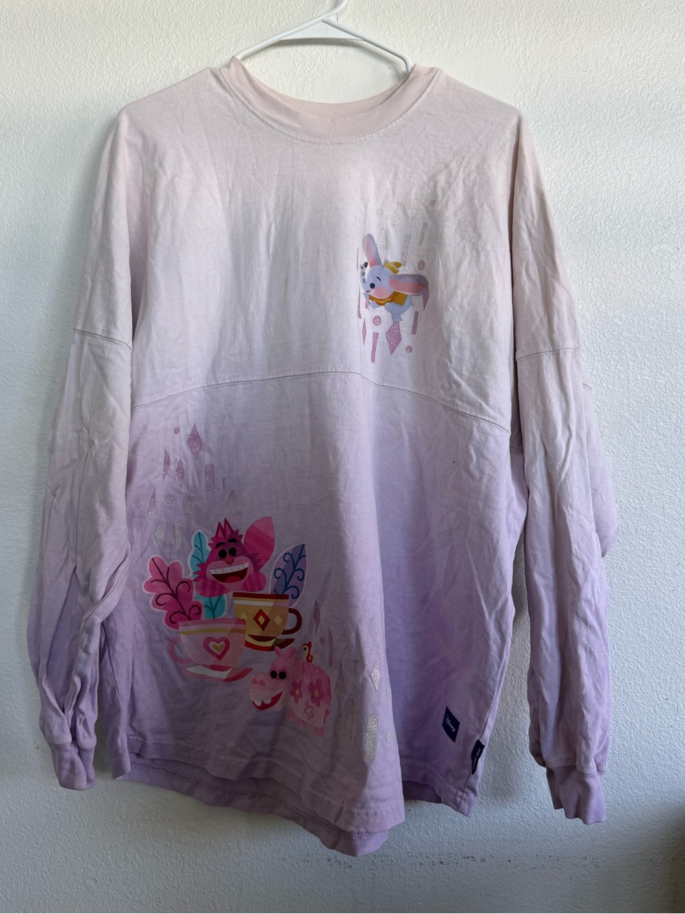 Disney Kids Long Sleeve Tee in Light Purple and Pink with Tea Party Characters